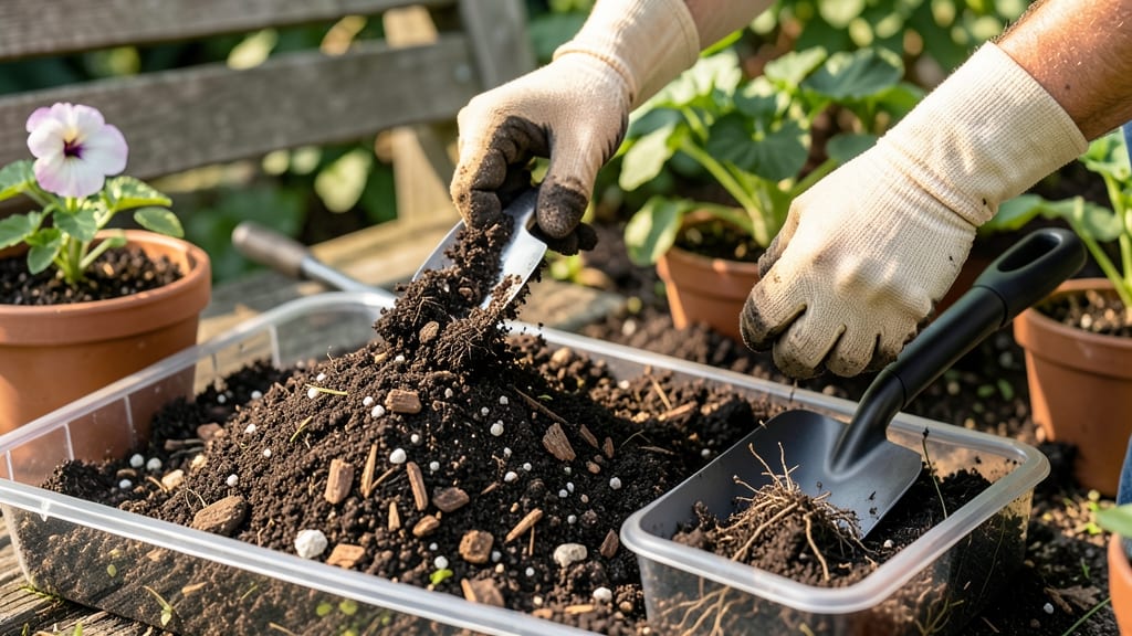 Professional Potting Soil Mix: Air-Pocket Rich Blend for Thriving Container Gardens