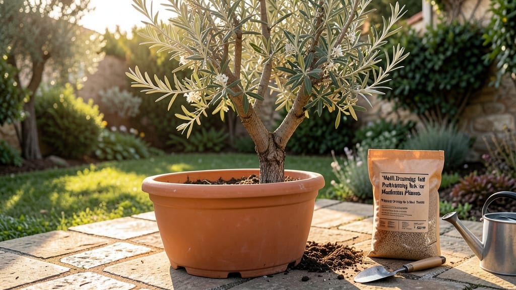 Potting Soil for Olive Trees: Well-Draining, Sandy-Loam Blend for Mediterranean Thriving